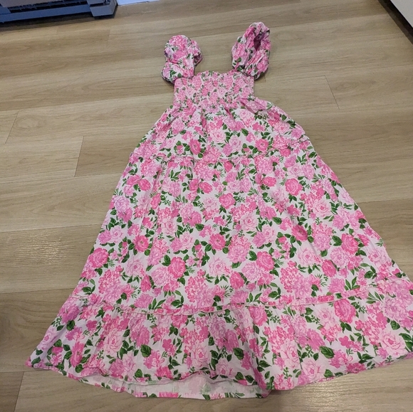 Show Me Your MuMu Pink Floral Midi Dress - Picture 3 of 7